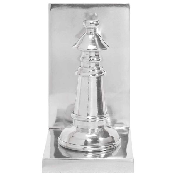 vidaXL Knygų atramos 2 pcs Sidabro 11 x 12 x 19,5 cm Aliuminis