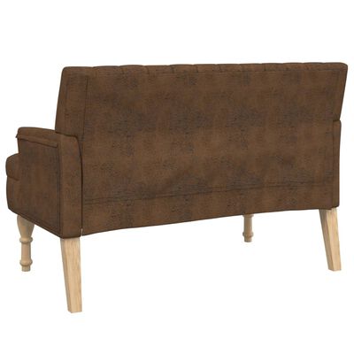 vidaXL Suoliukas su pagalvėlėmis, rudas, 113x64,5x75,5cm, dirbtinė oda