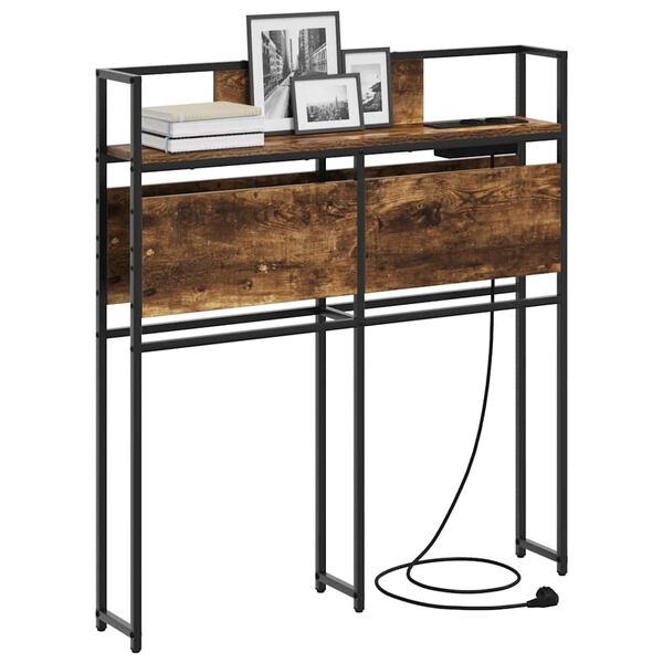 vidaXL Saugojimo galvos atlo&scaron;as Dūminio ąžuolo 100 cm Apdirbta mediena