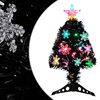 vidaXL Kalėdų eglutė su LED snaigėmis, juoda, 64cm, optinis pluo&scaron;tas