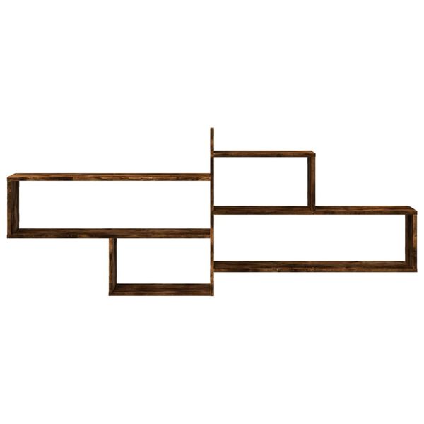 vidaXL Sieninė lentyna, dūminė, 167,5x18x68cm, apdirbta mediena