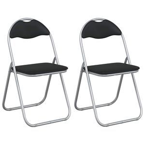 vidaXL Sulankstoma kėdė 2 pcs Juoda ir pilka 48 x 43,5 x 81 cm
