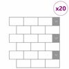 vidaXL Metro plytelė 20 pcs Balta pilka 30,5 x 30,5 cm