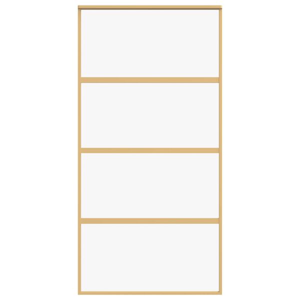 vidaXL Stumdomos durys, auksinės, 102,5x205cm, ESG stiklas/aliuminis