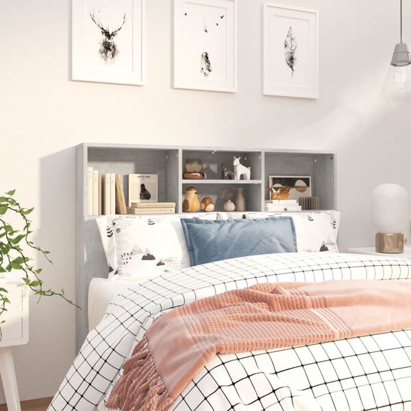 vidaXL Galvūgalis-spintelė, betono pilkos spalvos, 120x19x103,5cm