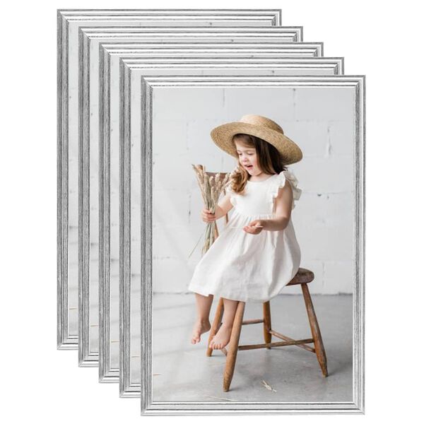 vidaXL Nuotraukų rėmeliai-koliažai, 5vnt., sidabriniai, 70x90cm, MDF