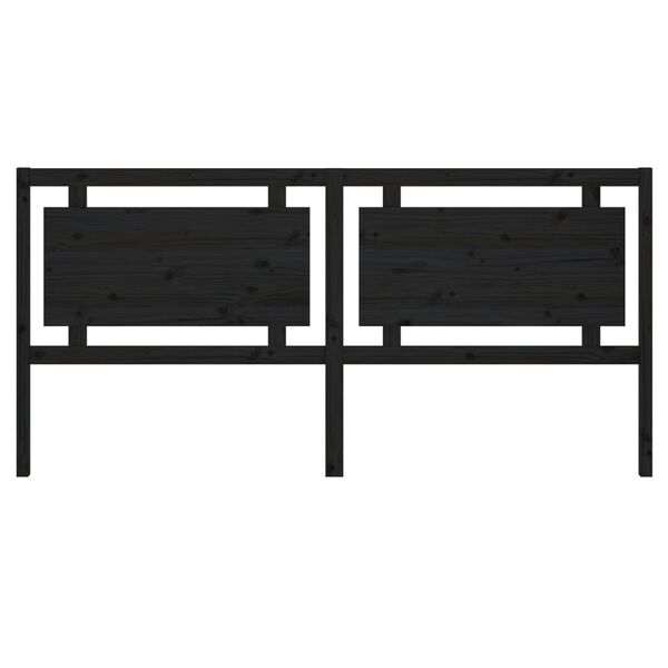 vidaXL Lovos galvūgalis, juodas, 205,5x4x100cm, pu&scaron;ies masyvas