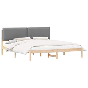 vidaXL Lovo rėmas su apmu&scaron;tu galvūgaliu &Scaron;viesiai pilka 180 x 200 cm