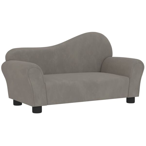 vidaXL Vaiki&scaron;ka sofa, &scaron;viesiai pilkos spalvos, aksomas