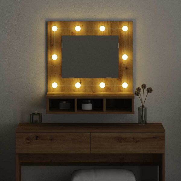 vidaXL Veidrodžio spinta Amatininkų ąžuolas 60 x 31,5 x 62 cm