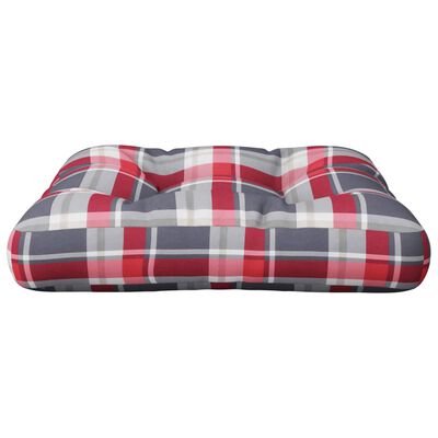 vidaXL Paletės pagalvėlė, raudona, 58x58x10cm, audinys, languota