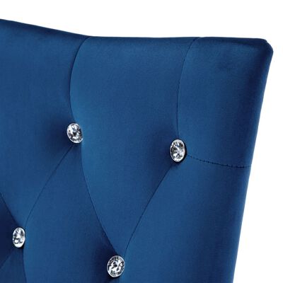 vidaXL Valgomojo kėdės, 2 vnt., tamsiai mėlynos, aksomas