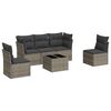 vidaXL Sofos komplektas su pagalvėlėmis, 6 dalių, pilkas, poliratanas