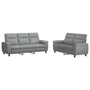vidaXL Sofos komplektas 2 pcs &Scaron;viesiai pilka Audinys