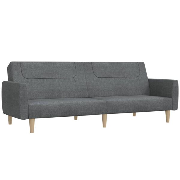 vidaXL Dvivietė sofa-lova, &scaron;viesiai pilkos spalvos, audinys