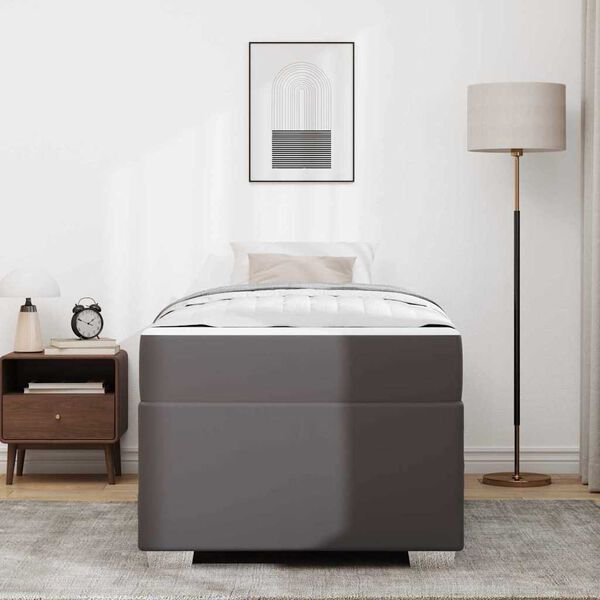 vidaXL Lovos rėmas su čiužiniu Pilka 100 x 200 cm audinys