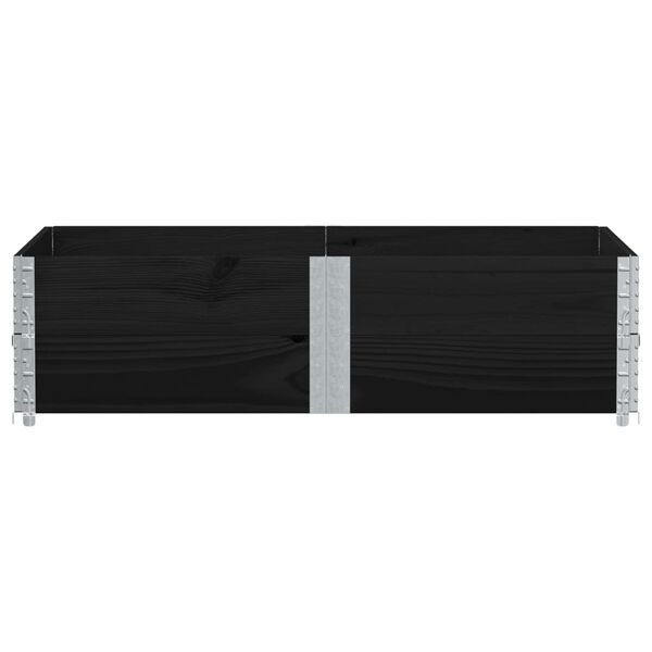 vidaXL Sodo lovelis, juodas, 150x100cm, pu&scaron;ies medienos masyvas