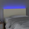vidaXL Galvūgalis su LED, kreminės spalvos, 90x5x78/88cm, dirbtinė oda