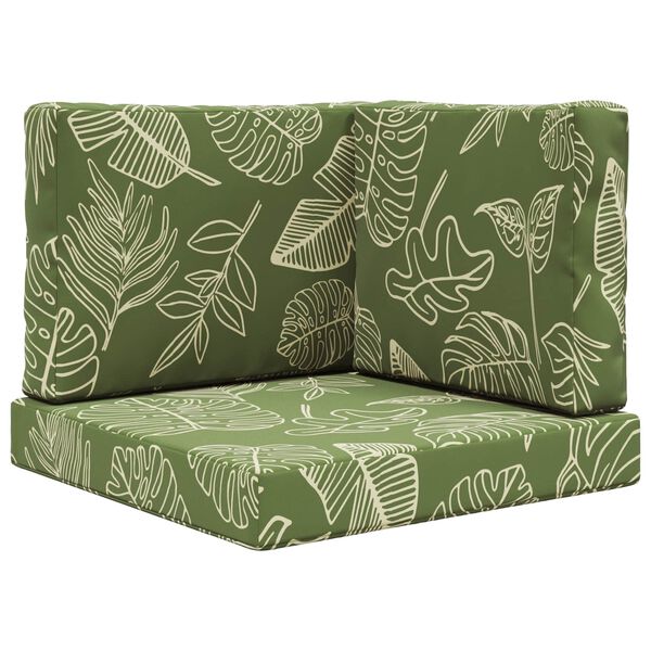vidaXL Lauko sofa pagalvėlė 3 pcs Lapų dizainas Poliesteris