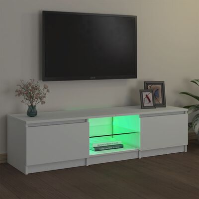 vidaXL Televizoriaus spintelė su LED apšvietimu, balta, 140x40x35,5cm