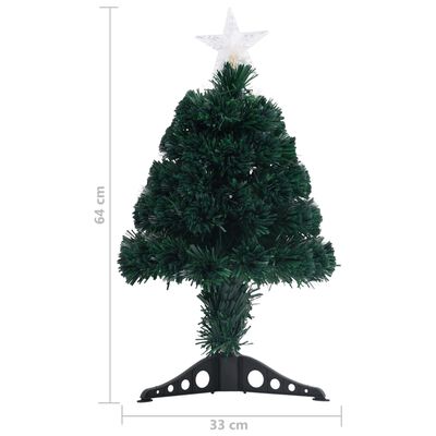 vidaXL Apšviesta Kalėdų eglutė su stovu, 64cm, optinis pluoštas