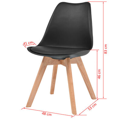 vidaXL Valgomojo kėdės, 2vnt., juodos spalvos, plastikas