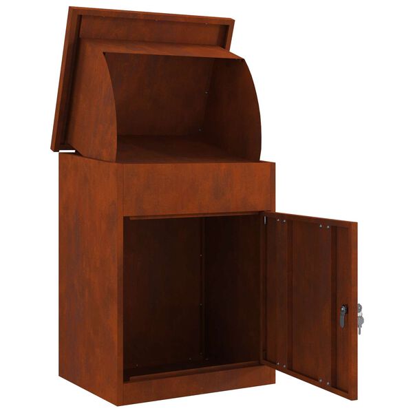 vidaXL Siuntų dėžutė su saugykla Rūdijanti 47.5 x 38 x 59 cm