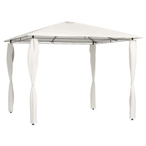 vidaXL Pavėsinė su stulpų uždangalais, kreminė, 3x3x2,6m, 160g/m&sup2;