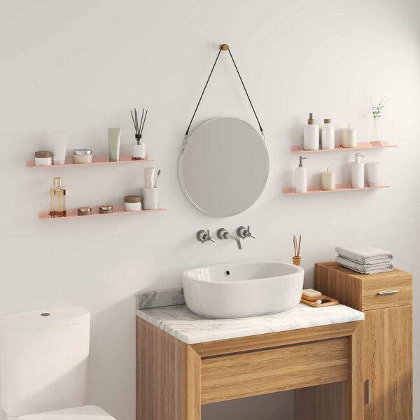 vidaXL Plūduriuojanti lentyna 4 pcs Rožinė 60 x 9 x 2,5 cm Plienas