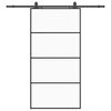 vidaXL Stumdomos durys su furnitūra, juodos, 102,5x205 cm, ESG stiklas