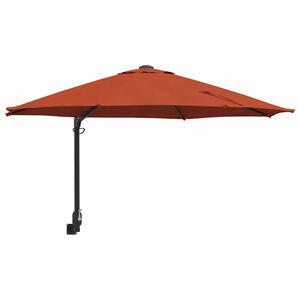 vidaXL Sodo skėtis 248 x 248 x 148 cm Poliesteris ir plienas Terakotos