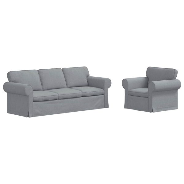 vidaXL Sofa 2 pcs &Scaron;viesiai pilka 215 x 82 x 80 cm audinys