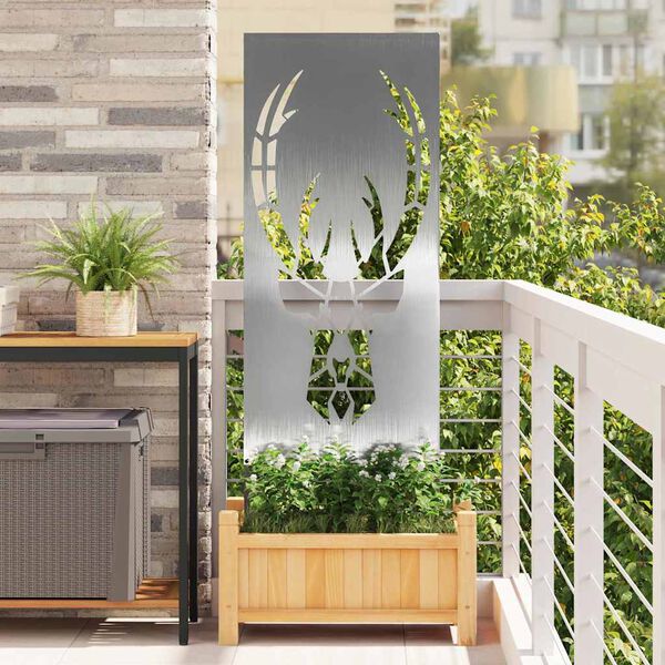 vidaXL Sodo privatumo ekranas Sidabro 50 x 140 cm Nerūdijantis plienas