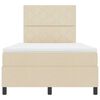 vidaXL Kiemas lova su čiužiniu su LED Kreminė 120 x 190 cm audinys