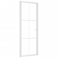 vidaXL Vidaus durys, baltos, 76x201,5cm, ESG stiklas ir aliuminis