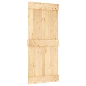 vidaXL Slankios durys NARVIK Natūrali ir juoda 90 x 210 cm (213,5 cm)