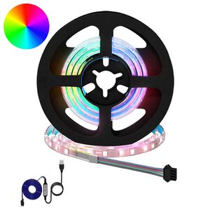 vidaXL LED juosta 4 pcs Juoda ir permatoma 55 x 0,8 x 0,3 cm