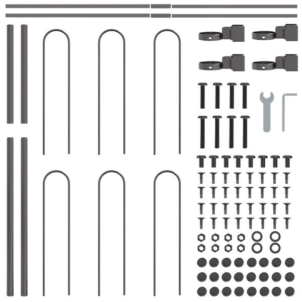 vidaXL Sodo tvora Pilka 1,7 x 0,8 m Miltelinis plienas