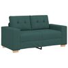 vidaXL Sofa 3 pcs Tamsiai žalia Lino mišinio audinys
