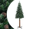 vidaXL Kalėdų eglutė su tikra mediena ir baltu sniegu, žalia, 150cm