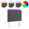 vidaXL Galvūgalis su LED, tamsiai pilkas, 103x16x118/128cm, aksomas