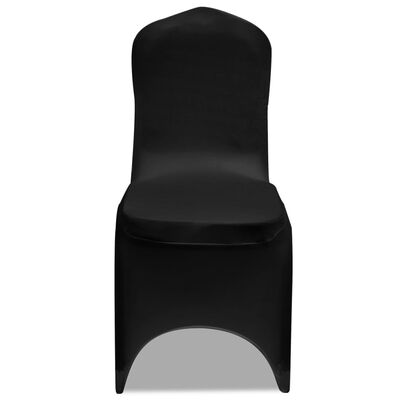 vidaXL Kėdžių užvalkalai, 12vnt., juodos spalvos, įtempiami (2x241198)