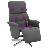 vidaXL Atlošiama masažinė kėdė su pakoja, tamsiai pilka, audinys