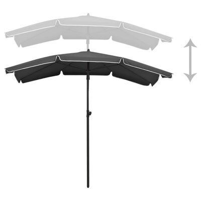 vidaXL Sodo skėtis nuo saulės su stulpu, antracito spalvos, 200x130cm