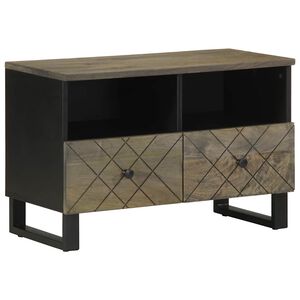 vidaXL Televizoriaus spintelė, juoda, 70x33x46cm, mango masyvas