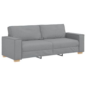 vidaXL Trivietė sofa, &scaron;viesiai pilka, 220x78x84 cm, audinys