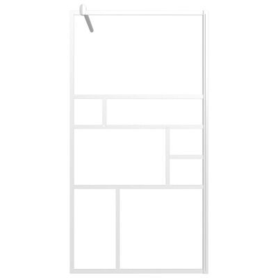 vidaXL Dušo sienelė su lentyna, balta, 100x195cm, ESG stiklas/aliuminis