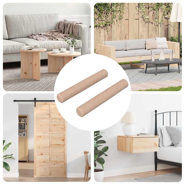 vidaXL Mediniai kai&scaron;čiai 2 pcs Natūrali &Oslash; 6 x 40 mm Kietas medis