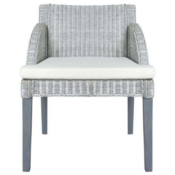 vidaXL Valgomojo kėdė su pagalvėle, pilka, natūralus ratanas