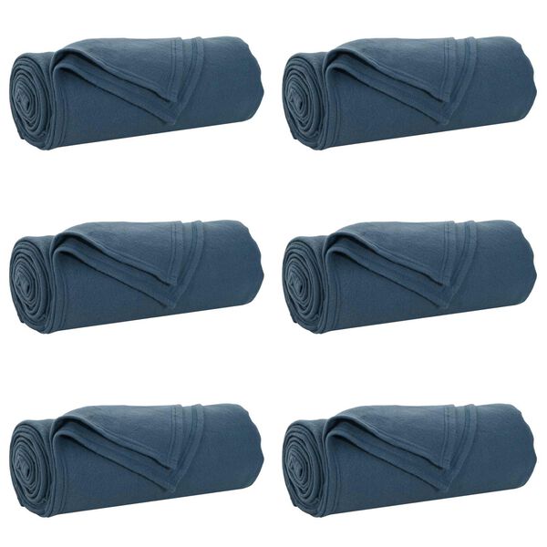 vidaXL Mesti antklodės 6 pcs Jūrinė mėlyna 240 x 220 cm Flysas